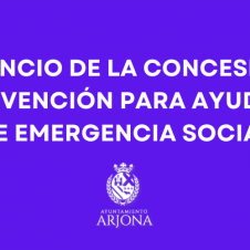 ANUNCIO DE LA CONCESIÓN-SUBVENCIÓN PARA AYUDAS DE EMERGENCIA SOCIAL
