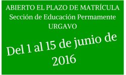Abierto el plazo de matrícula para el curso 2016 en la escuela de adultos.