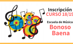 Inscripción nuevo curso Escuela de Música “Bonoso Baena”