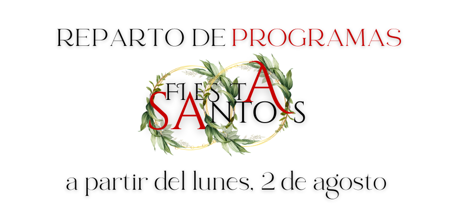 A PARTIR DEL LUNES, 2 DE AGOSTO, REPARTO DE PROGRAMAS